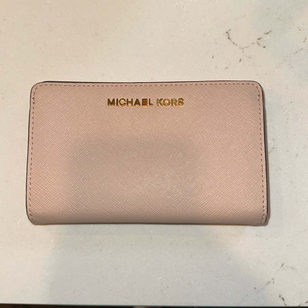 Pink Michael Kors large wallet